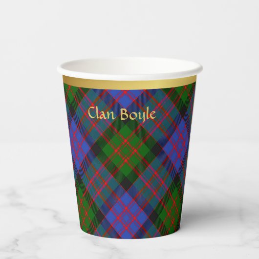 Gobelets En Papier Boyle Personnalisé Tartan Christmas (Verso)