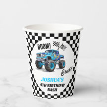 Boys Blue Monster Truck Anniversaire
