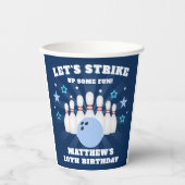 Gobelets En Papier Boy's Bowling Grève un Anniversaire amusant (Recto)