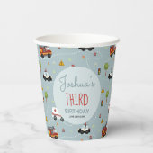 Gobelets En Papier Boys Cute Police Car Fire Engine Birthday Kids (Verso)