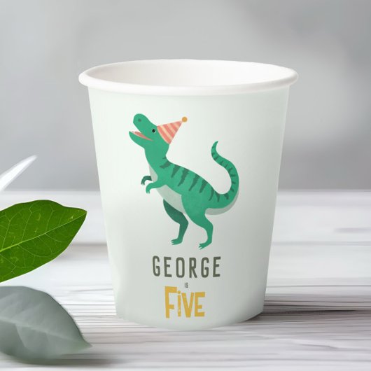 Gobelets En Papier Boys mignon Jungle Dinosaur T-Rex Anniversaire de 