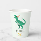 Gobelets En Papier Boys mignon Jungle Dinosaur T-Rex Anniversaire de  (Recto)