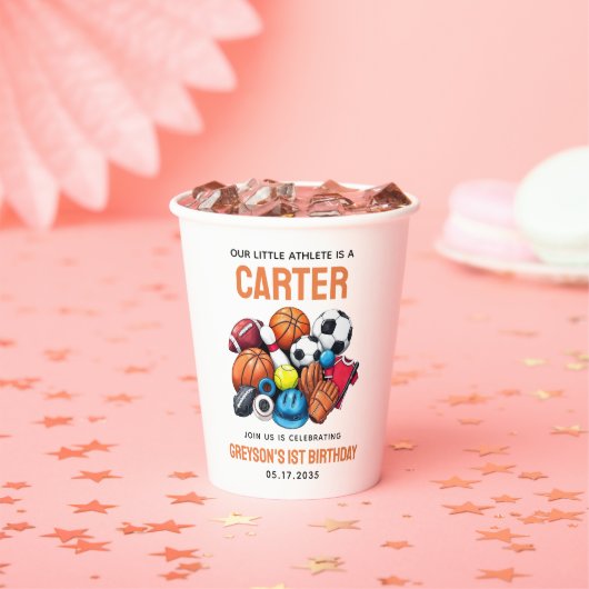 Gobelets En Papier Boys Modernes Balles de sport Toutes les étoiles 1 (Insitu)