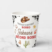 Gobelets En Papier Boys My Second Rodeo Cowboy 2e anniversaire (Recto)