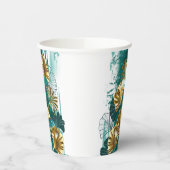 Gobelets En Papier Branche avec Feuilles d'or Ginko Biloba (Gauche)