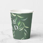 Gobelets En Papier Branche de botanique feuillue Eucalyptus Moderne (Verso)