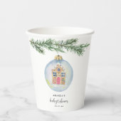 Gobelets En Papier Branche d'hiver avec baby shower jouet (Recto)