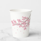 Gobelets En Papier Branche japonaise de fleurs de cerisier Sakura (Verso)