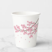 Gobelets En Papier Branche japonaise de fleurs de cerisier Sakura (Recto)