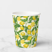 Gobelets En Papier Branches de citron vert et jaune (Verso)