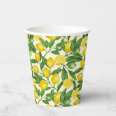 Gobelets En Papier Branches de citron vert et jaune (Recto)