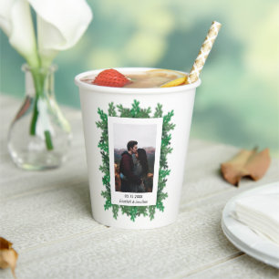 Gobelets En Papier Branches de l'arbre d'hiver Mariage photo