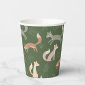 Gobelets En Papier Branches et Feuilles d'hiver Fox sans joint (Gauche)