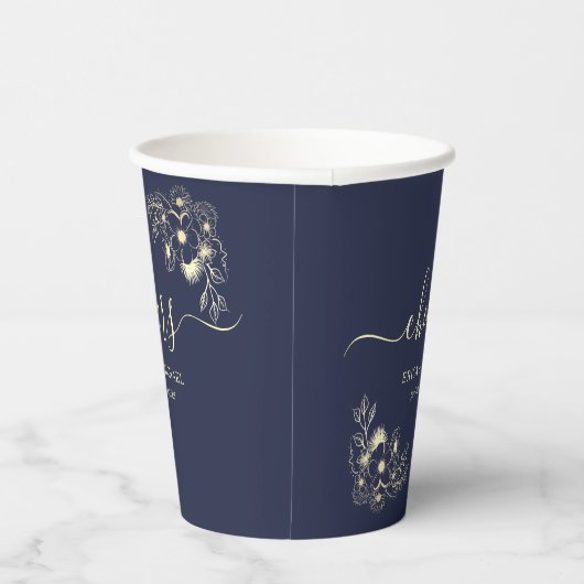 Gobelets En Papier Bravo Mariage bleu marine (Droite)