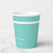 Gobelets En Papier Bride & Co Elegant White Bow Ribbon Fête des marié (Gauche)