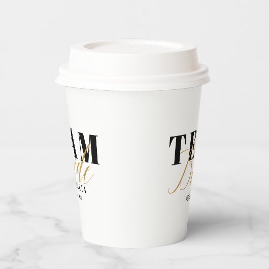 Gobelets En Papier BRIDE D'ÉQUIPE À Deux TONS (Gauche)