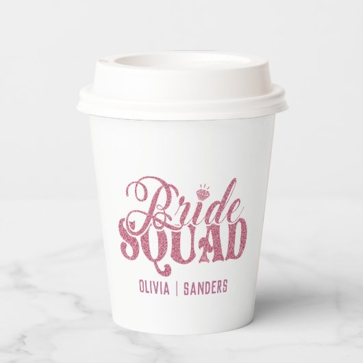 Gobelets En Papier Bride Squad Bright Pink (Verso)