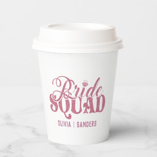 Gobelets En Papier Bride Squad Bright Pink (Recto)
