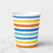 Gobelets En Papier Bright Beach Striped Motif (Verso)
