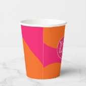 Gobelets En Papier Bright Bold Hot Rose et Orange avec votre logo (Droite)