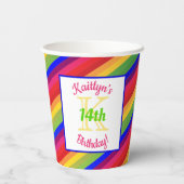 Gobelets En Papier Bright Fiesta | Anniversaire (Verso)