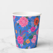 Gobelets En Papier Bright Fleur sauvage Pink Blue fête d'anniversaire (Verso)
