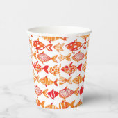 Gobelets En Papier Bright Orange Watercolor Fish (Droite)