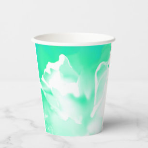 Gobelets En Papier Bright Seafoam Green Flower tasse papier