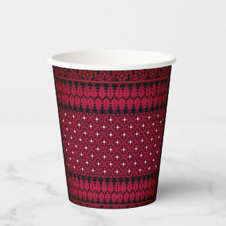 Gobelets En Papier Broderie Palestinienne Tatreez motif imprimé