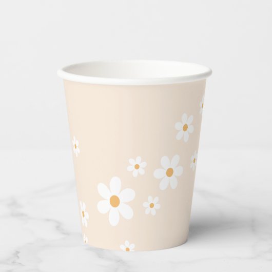 Gobelets en papier bronzés Groovy Retro Daisy (Recto)