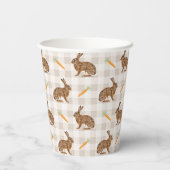 Gobelets En Papier Brown Bunnies And Carrots Rustic Rabbit Pattern (Verso)