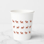 Gobelets En Papier Brown Deer Walking Festive Motif (Verso)