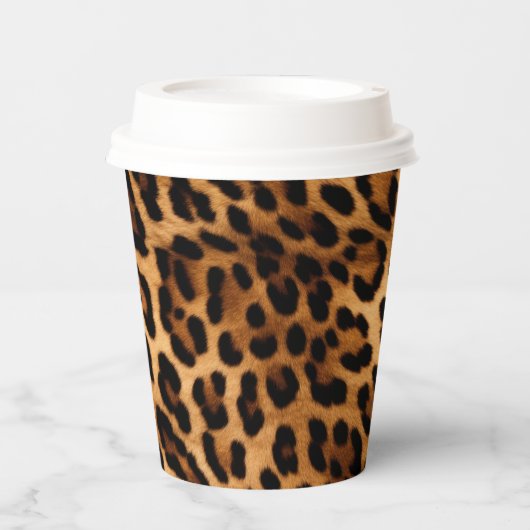 Gobelets En Papier Brown Poster de animal Leopard (Recto)