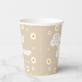 Gobelets En Papier Brown Tan Retro Daisy Fleur Fête des mariées flora (Droite)