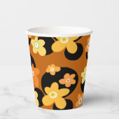 Gobelets En Papier Brown tasse à café à motif floral (Recto)