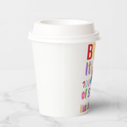 Gobelets En Papier Bruh, c'est mon 100e jour d'école (Droite)