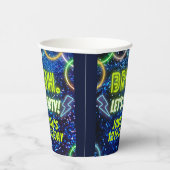 Gobelets En Papier Bruh Faisons la fête Neon Glow Blue Green Annivers (Droite)