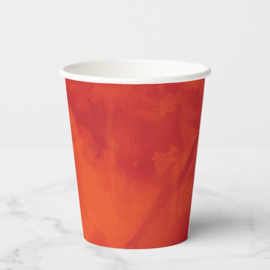 Gobelets En Papier Brûlé Orange Persimmon Feuilles Abtract Automne (Verso)