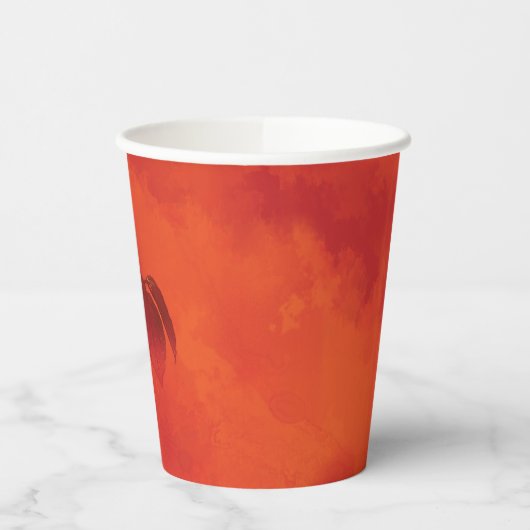 Gobelets En Papier Brûlé Orange Persimmon Feuilles Abtract Automne (Gauche)