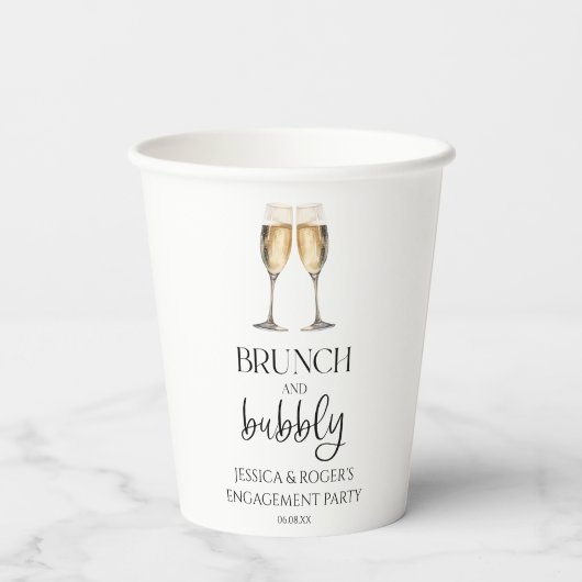 Gobelets En Papier Brunch et Bubbly Engagement Party Brunch (Verso)
