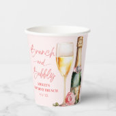 Gobelets En Papier Brunch et Bubbly Mimosa Champagne Brunch d'anniver (Recto)