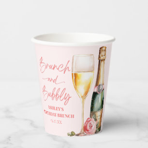 Gobelets En Papier Brunch et Bubbly Mimosa Champagne Brunch d'anniver