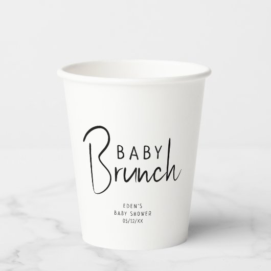 Gobelets En Papier Brunch pour bébé Neutre Moderne Simple (Recto)