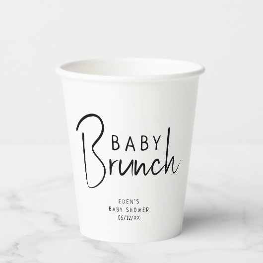 Gobelets En Papier Brunch pour bébé Neutre Moderne Simple (Recto)