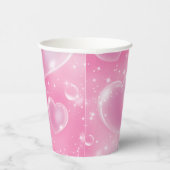 Gobelets En Papier Bubble rose Coeurs mignonette Girly 90's Style Ann (Droite)