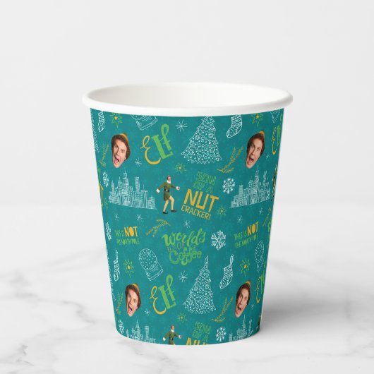 Gobelets En Papier Buddy le Motif de devis Turquoise Elf (Verso)