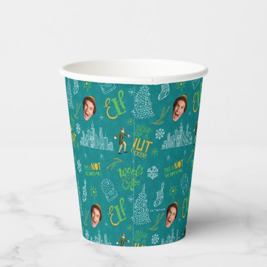 Gobelets En Papier Buddy le Motif de devis Turquoise Elf (Droite)