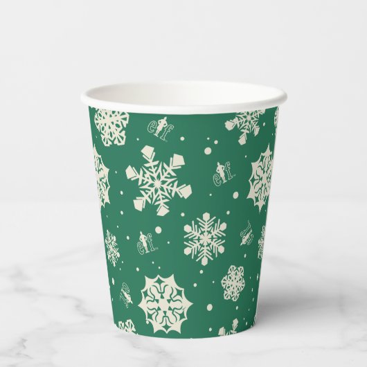 Gobelets En Papier Buddy le Motif Elf Snowflake (Verso)