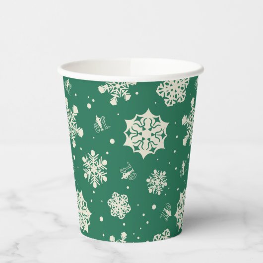 Gobelets En Papier Buddy le Motif Elf Snowflake (Gauche)