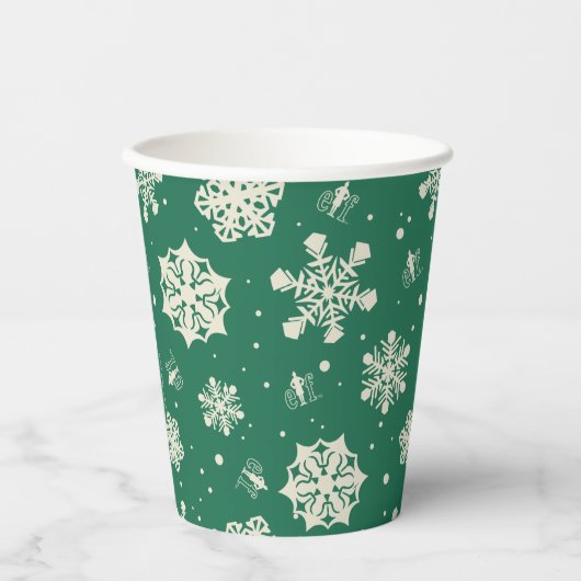 Gobelets En Papier Buddy le Motif Elf Snowflake (Recto)